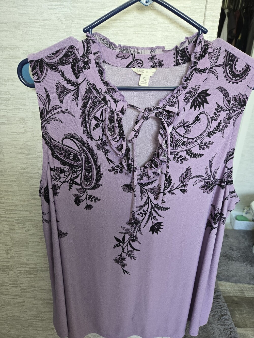 Cato Lavender Floral-Print Sleeveless Top